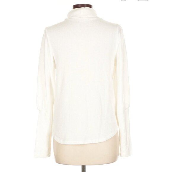 Anthropologie Ivory White Long Sleeve Turtleneck Sweater Women's Large - Picture 2 of 6